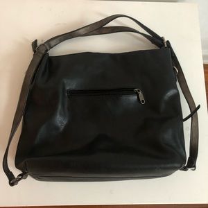 Classic Black Leather Bag (Crossover, on the shoulder & backpack 3 in 1)